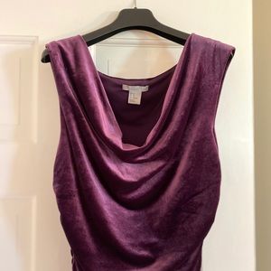 H&M Purple Velvet Ruched Bodycon Dress XS